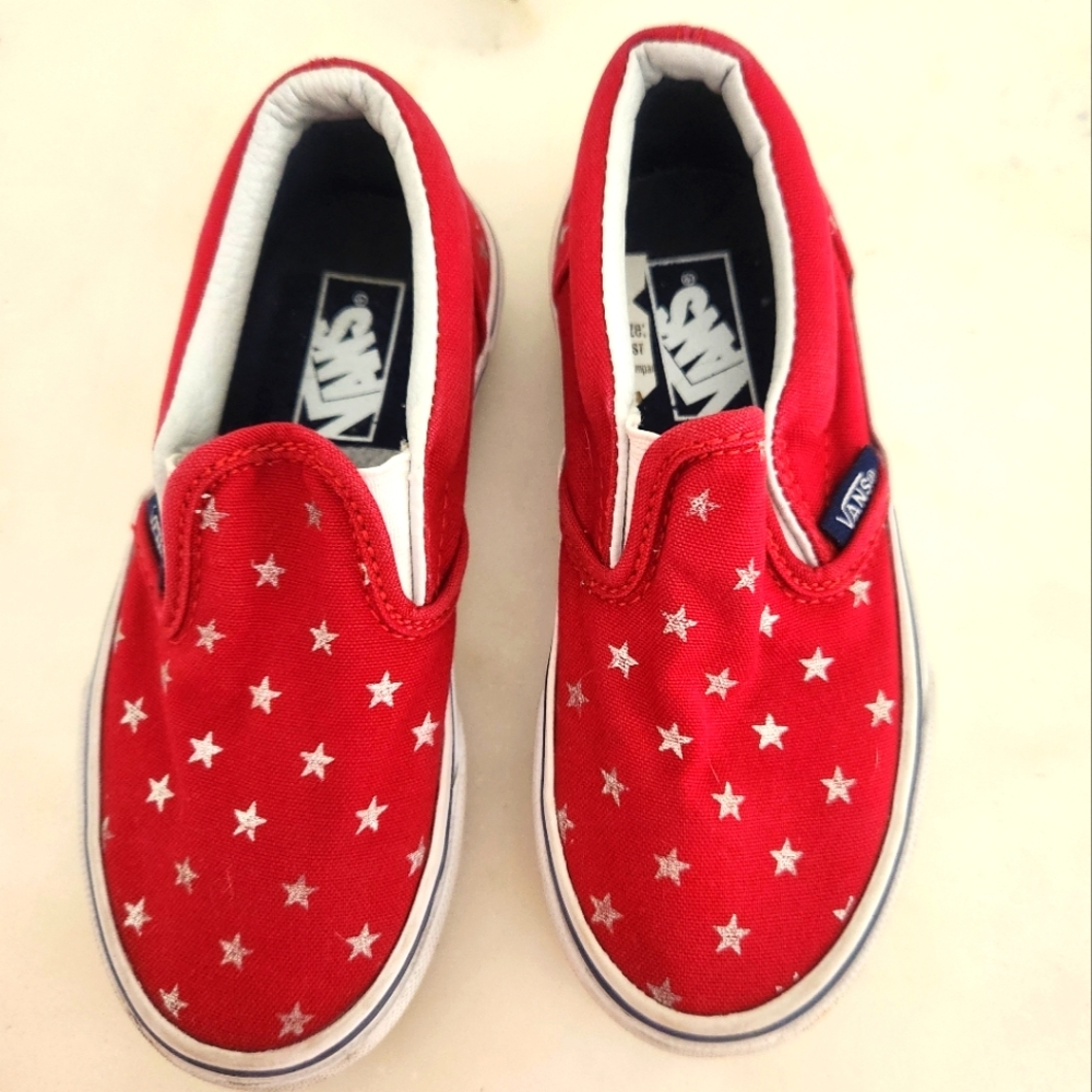 Vans 11c Red with silver stars